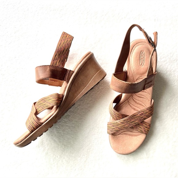 Keen Wedge Sandals Tan Size 7 - Picture 1 of 11